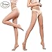 BONAS Pantyhose for Women Sheer Stockings 3 Packs Full Length Reinforced T Crotch 15 Denier(Nude,M/L 3pack)