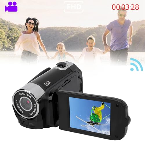 Caméscope zoom numérique 1080P Asixxsix avec micro externe pour vlogging