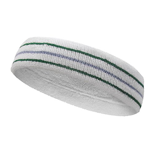 Image of COUVER Tennis Headband - Cotton Terry Cloth Sweatband for Men & Women - High Absorbency Athletic Hairband for Gym, Basketball & Running - 1 Piece