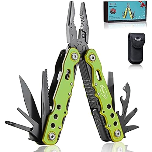 RoverTac 14 in 1 Multitool - Knife, Pliers, Screwdrivers, Saw, Bottle Opener - Perfect for Camping, Survival, Hiking, Repairs