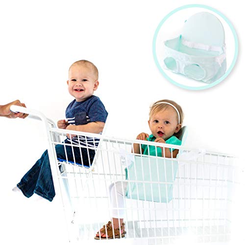 Buggy Bench The Original Shopping Cart Seat Carrier (Mint Green) for Baby, Toddler, Twins, and Triplets (Up to 40 Pounds)