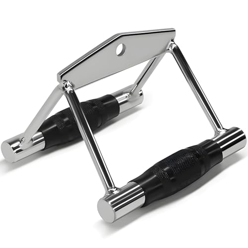 KNG Sports Gym Sports V Bar & Cable Rowing Handle Bar with Grip, Attachment - Pull Down & Weight Lifting, Covered, Unisex, Standered Size