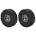 SUNGOOYUE RC Car Wheels,2Pcs RC Car Wheels and Tires 1.9in Alloy Hub Rubber Tire 12mm Hex for 1/10 RC Crawler Vehicle(Black)