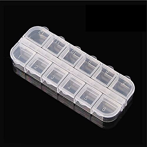 Image of 1 Piece Plastic Jewelry Box Organizer 12 Grid Plastic Storage Box Nail Art Storage Box Jewelry Storage Box Rhinestone Organizer Container Case Plastic Bead Case Storage, Transparent