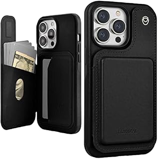 LUXIMAL Wallet Case Compatible with iPhone 14 Pro Max Case, PU Leather Card Slots Cover (4 Cards/Cash), Magnetic Flip Clasp, Soft TPU Shockproof Case for Apple iPhone 14 Pro Max 6.7'' Black