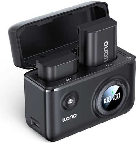 llano 2-Pack LP-E6NH Batteries and 18W Fast Dual USB Charger for Canon EOS R5,R5 C R6 Mark II, 5D 6D 7D Mark II III IV, 5DS, 60D, 70D, 80D, 90D, with Smart Battery Level Display, Magnetic Snap Cover