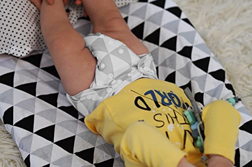 Baebae Goods Adjustable Cloth Diapers For Boys And Girls – 8 Reusable Cloth Diapers For Babies With 8 Cloth Diaper Inserts (Grey Triangles) #TOP6