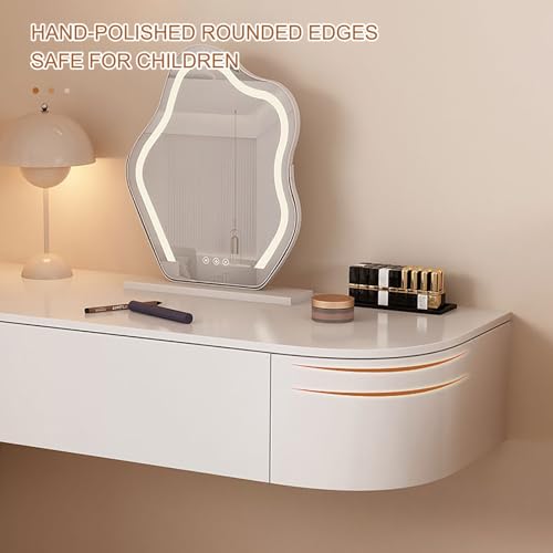Armario de almacenamiento blanco flotante con cajones para maquillaje 4