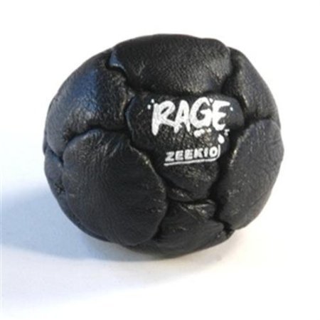 Zeekio The Rage Footbag - 14 Panel Leather - Black #TOP22