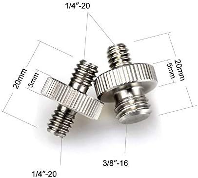 CKANDAY 12 Pcs Camera Screw Adapter Converter for Tripod Monopod Ball Head, 1/4" Male to 1/4" Male, 1/4" Male to 3/8" Male, 1/4" Female to 3/8" Male Threaded Screws - Silver