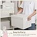 GRANNY SAYS Fabric Storage Bins with Lids, Storage Basket for Clothes, Decorative Storage Boxes, Closet Storage and Organizers, Ivory, 3-Pack