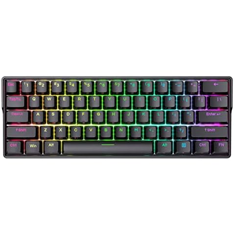 KEMOVE Shadow 60% Mechanische Gaming-Tastatur Bluetooth 5.1 Kabellos/Verkabelte 61 Tasten Computer-Tastatur RGB Hot-Swap-fähige PBT-Tastenkappen 3000mAh Batterie Cover