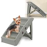 🐶 【Praktisch im Alltag】Diese Plastiktreppe vereinfacht Ihrem Haustier den Alltag. Mit ihr kommt es leichter aufs Bett, Sofa oder ins Auto. Ist besonders geeignet für kranke und ältere Hunde und Katzen mit Gesundheitsproblemen.