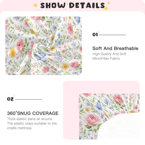 Drap-housse de berceau portable microfibre respirant tout-petit
