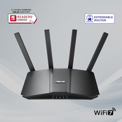 ASUS RT-BE82U Dual-Band WiFi 7 (802.11be) Smart AiMesh Extendable Router, 6500 Mbps, Five 2.5GbE Ports, 4096-QAM, Up to 3 SSIDs for IoT Devices, Parental Controls & VPNs, Advanced Network Security - Image 3