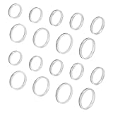 UNICRAFTALE 27 Stück 9 Größen Edelstahl Rohlinge Fingerring 4 mm Breit Gerillte Fingerringe Runder Rohlinge Kern Ringe Für Inlay Handgefertigter Ring Hochzeitsversprechen Schmuckherstellung Geschenk