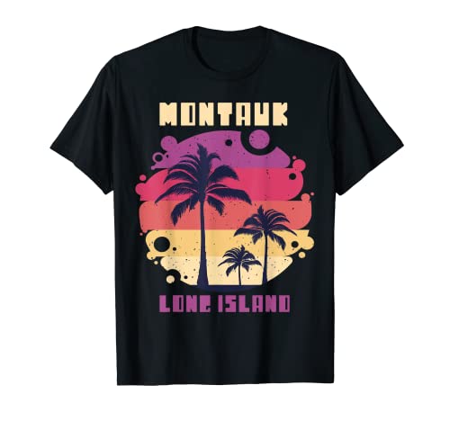 Montauk Beach Palmeras Long Island Vacation Ocean Surf Camiseta