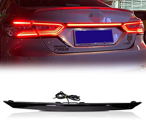 JDMTECH Smoked Lens Dynamic Sequential Turn Signal Lamp LED DRL Brake Light Rear Taillight Trunk Bar Compatible with 2018 2019 2020 Toyota Camry