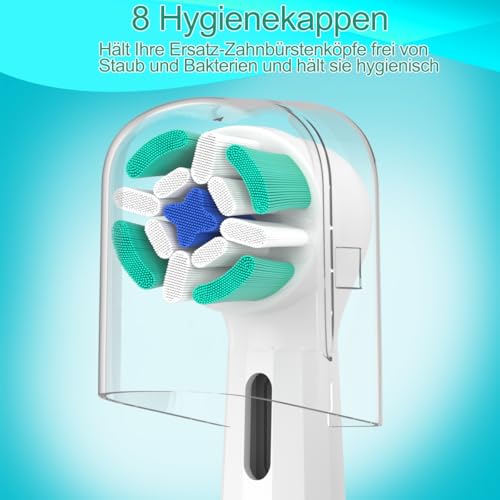 8er IO Sanfte Reinigung Aufsteckbürsten Kompatibel mit Oral B iO Elektrischen Zahnbürstea, Sensitiv IO Zahnbürste Aufsätze Geeignet für Oral B iO 2/3/4/5/6/7/8/9/10 (Weiß+Schwarz)