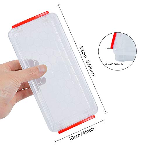 6 Packs Plastic Pencil Box, Stackable Clear Plastic Pencil Case Large Capacity Office Supplies Storage Organizer Box Brush Painting Pencils Storage Container Clear Stationery Case For Kids School #TOP5