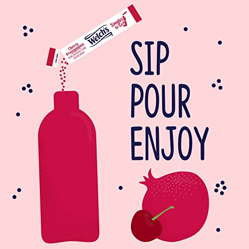 Welch's Singles To Go Water Drink Mix - Cherry Pomegranate Powder Stick Packets (12 Boxes with 6 Packets Each - 72 Total Servings)