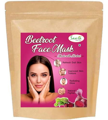 Image of Beetroot Face Mask, 50g, For Brighter Skin Tone, Helps In Anti - Ageing & Natural Pink Blush, Natural Face Pack For all Skin Type, (Pack of 1 X 50gm)