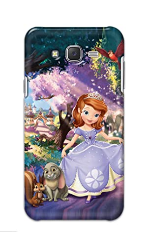 Image of PRINTFIDAA Cartoon Little Girl with Crown and Pet Animals Printed Designer Hard Case for Samsung J7 (2015) / Samsung J7 NXT /Samsung J7 Neo /Samsung J7 Core Back Cover -(e) RPM1008