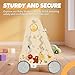 Pithfor Wooden Baby Push Walker, Baby Walker with Activity Center for Girls Boys, Montessori Sensory Push Toys for Babies Learning to Walk & Sit-to-Stand