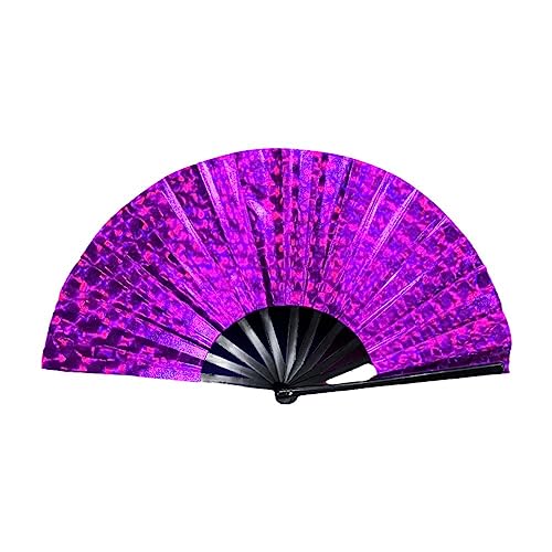 BOWTONG UV Glow Rave Fan, Hand Fan Festival Fan Geschenk für EDM, Musikfestival, Event, Party