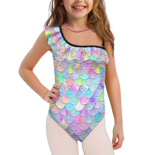 Girls One Piece Bathing Suit Trendy Summer One Shoulder Swimsuits Casual Ruffle Swimwear for Beach Pool Water Park2