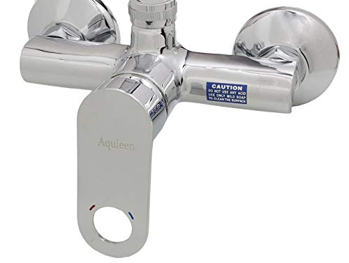 Image of Aquieen Wall Mounted Single Lever Sink Mixer with Provision for Hot & Cold Water with 360 Degree Rotating Hi-Neck Spout, Connecting Legs & Wall Flanges (Ornamix)
