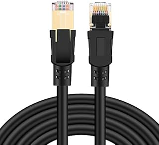Amazon Brand - Eono Cat8 Ethernet Cable, High Speed 26AWG LAN Network Cable 40Gbps 2000Mhz SFTP with Gold Plated RJ45 for PC, Router, Switch, Modem, Smart TV, PS4, Game Console (3ft)