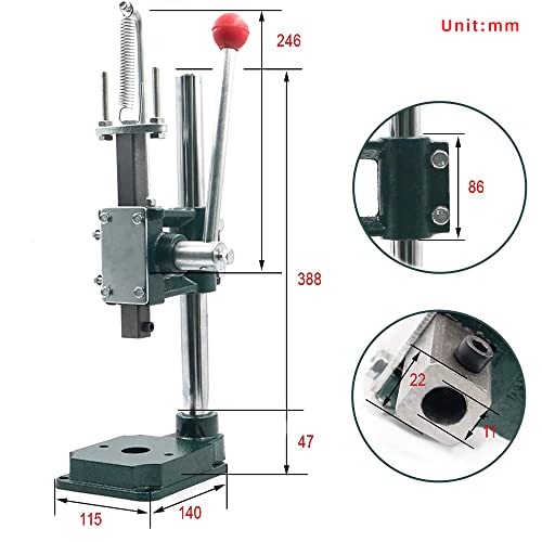 Yvokern Leather Punch Hole Tool Hand Press Puncher Manual Stamping Machine For Punching Leather Holes With 3-16Mm Chuck And Half-Round Punch Kit Get Your Craft Work Slient (Yvk-16S-Pp-Ck2) #TOP7