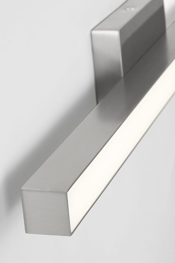 Generation Lighting GLV1681BN-L Marque 24-Inch LED Vanity Light in Brushed Nickel with White Polycarbonate Diffuser, Dimmable, Selectable Color Temperature, Modern Bathroom Light Fixture Over Mirror by Generation Lighting - Used condition - US$76.83