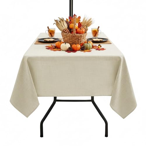 LUSHVIDA Beige Square Table Cover