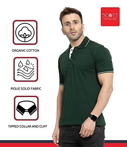 Image of Scott International Men's Cotton Regular Fit Polo T-Shirt