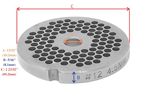 #10/12 Stainless Steel Replacement Plate Disc Blade For Meat Grinder (3/16") #TOP2