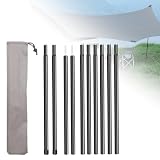 Asta per tenda, 19 mm, 43 – 200 cm, con custodia, per campeggio, tenda da sole, 10 bastoncini