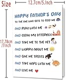 OJsensai Funny Fathers Day Card Gifts for Cat Dad, Cat Dad Gift Idea from Cat, Cute Pet Father's Day Decoration for Him Husband Boyfriend Pet Lover