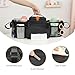 OVNTHYK Double Stroller Organizer for Bob Duallie and Baby Jogger City Mini GT2, Double Jogging Stroller Caddy with 2 Insulated Cooler Pockets & Detachable Bag