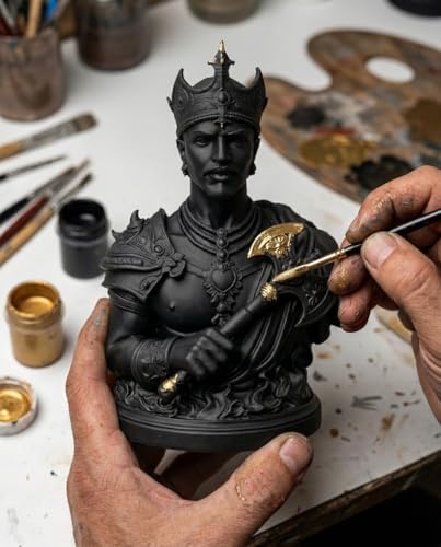 Estatua Shango Orisha 5 Pulgadas Pintada a Mano miniatura 4