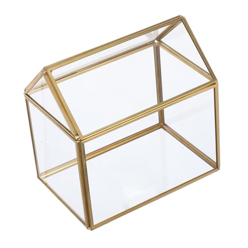 HOLIDYOYO House Shape Closed Glass Terrarium Indoor Glass Greenhouse for