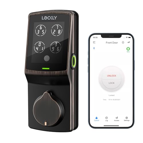 Image of Lockly Secure Pro Bluetooth Smart Door Lock, Keyless Entry with PIN Genie Digital Keypad, 3D Biometric Fingerprint Sensor Front Door Lock Deadbolt, Voice Control & Auto Lock - Deadbolt Edition