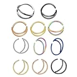 Holibanna 11piezas Anillos Nariz Acero Quirurgico Decoraciones Moda Diario Regalar