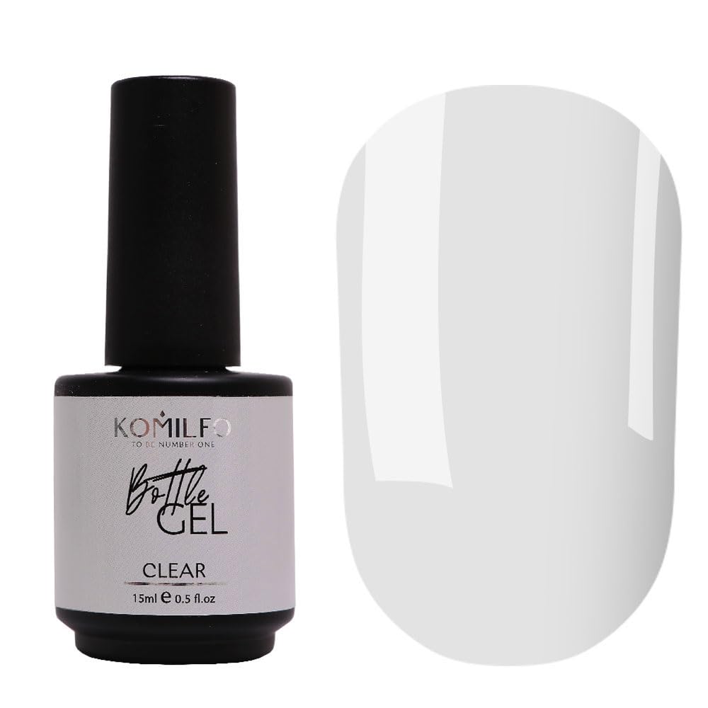 Generic Komilfo Bottle Gel 15ml, Gel Nail extensions, Building system, Builder, Perfectly Aligns, Nail strengthening, Clear Cover Milky Nude (Bottle Gel Milky White 15ml.)