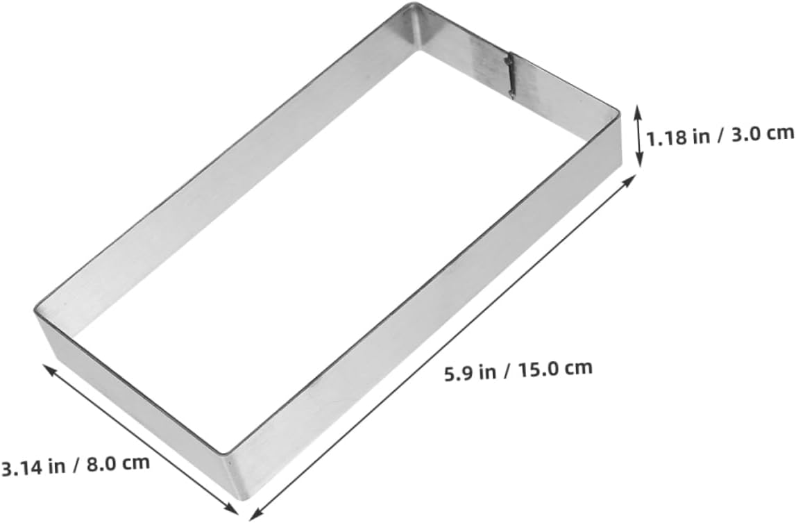 Stainless Steel Rectangle Mousse Ring Baking Mold for Pastries Pancakes and Bread Easy Release Versatile Culinary Tool for Creative Baking