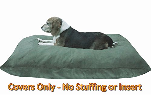 DIY Pet Bed Pillow Denim Cover + Waterproof Internal case for Dog/Cat at Medium 36"X29" Olive Green Color - Covers only - Thumbnail 7