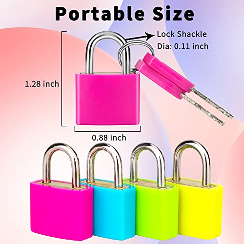 4 Pcs Suitcase Locks with Copper Keys Protect Your Belongings with Febwind's Set of 4 Mini Padlocks Multicolor Durable Locks for Suitcases Backpacks Boxes Cabinet and Laptop Bags2
