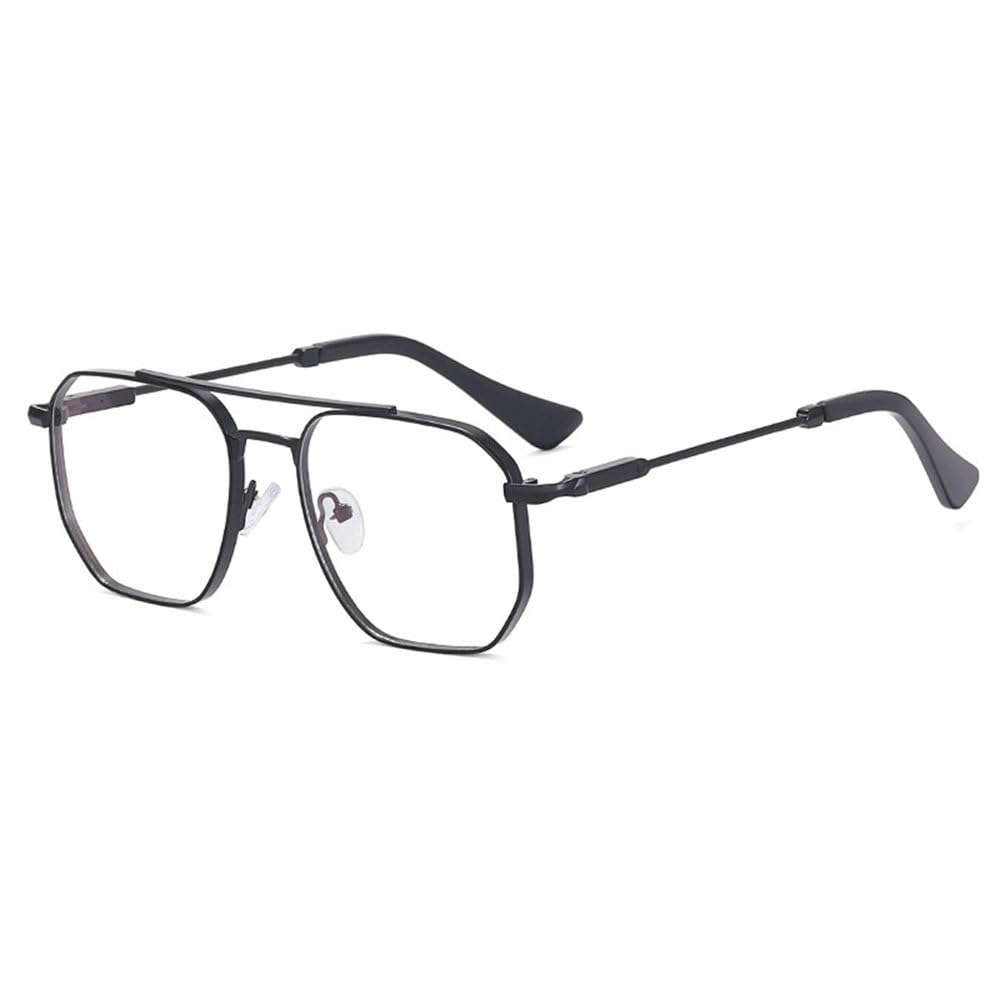 Lunettes de soleil carrées en métal chic pour femme style décontracté