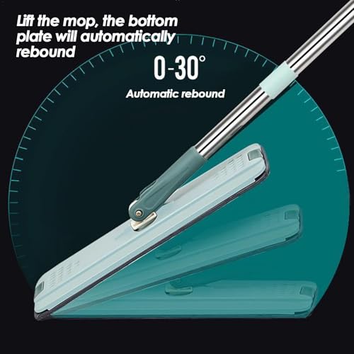 Wischmopp und Eimer - Hände- Flaches Wischmopp-Set, verstellbarer Eimerloser Mopp, selbst- Wischeimer | Leichter, tragbarer kompakter Bodenwischer mit Eimer, industrielles Wischsystem für alle – Bild 4